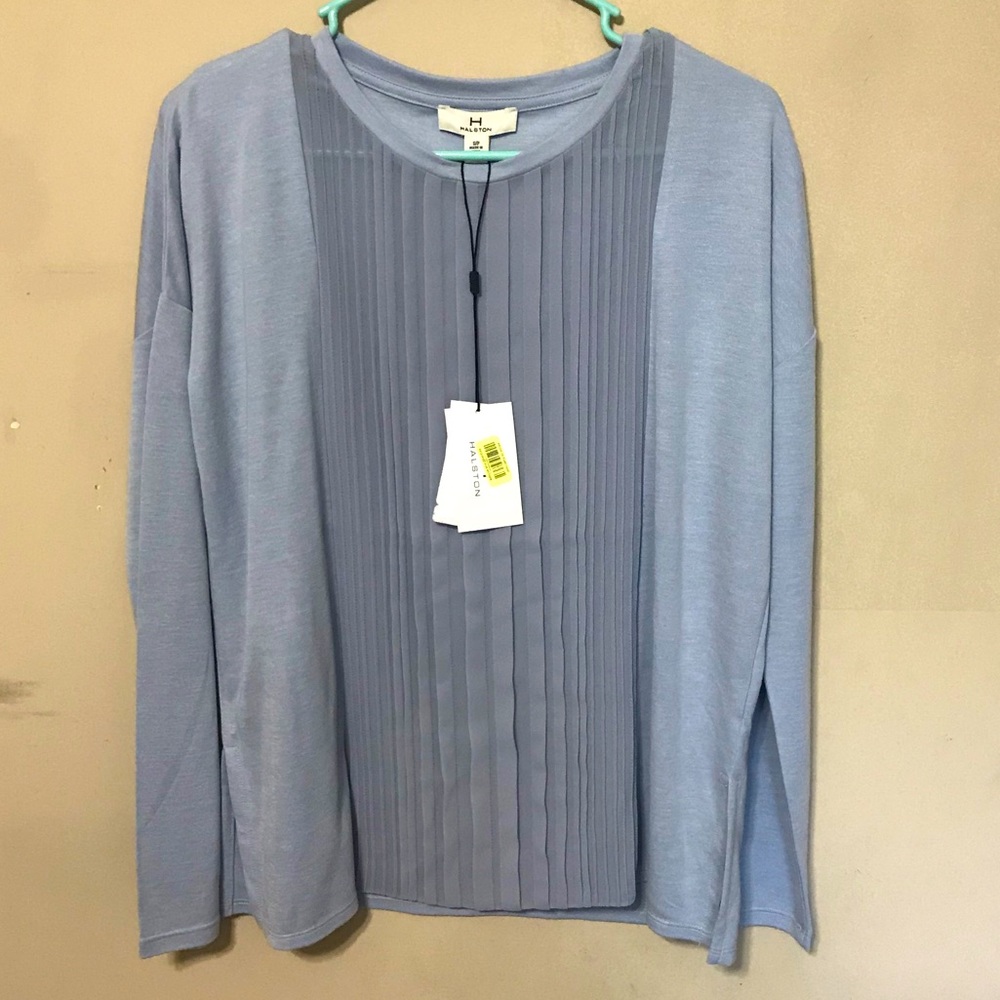 Halston Petite blue blouse - new with tag